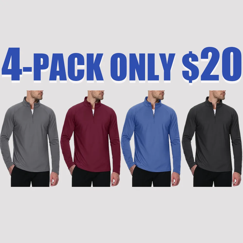 Men’s Zipper Mock Neck Sweatshirt – Casual Thermal Top