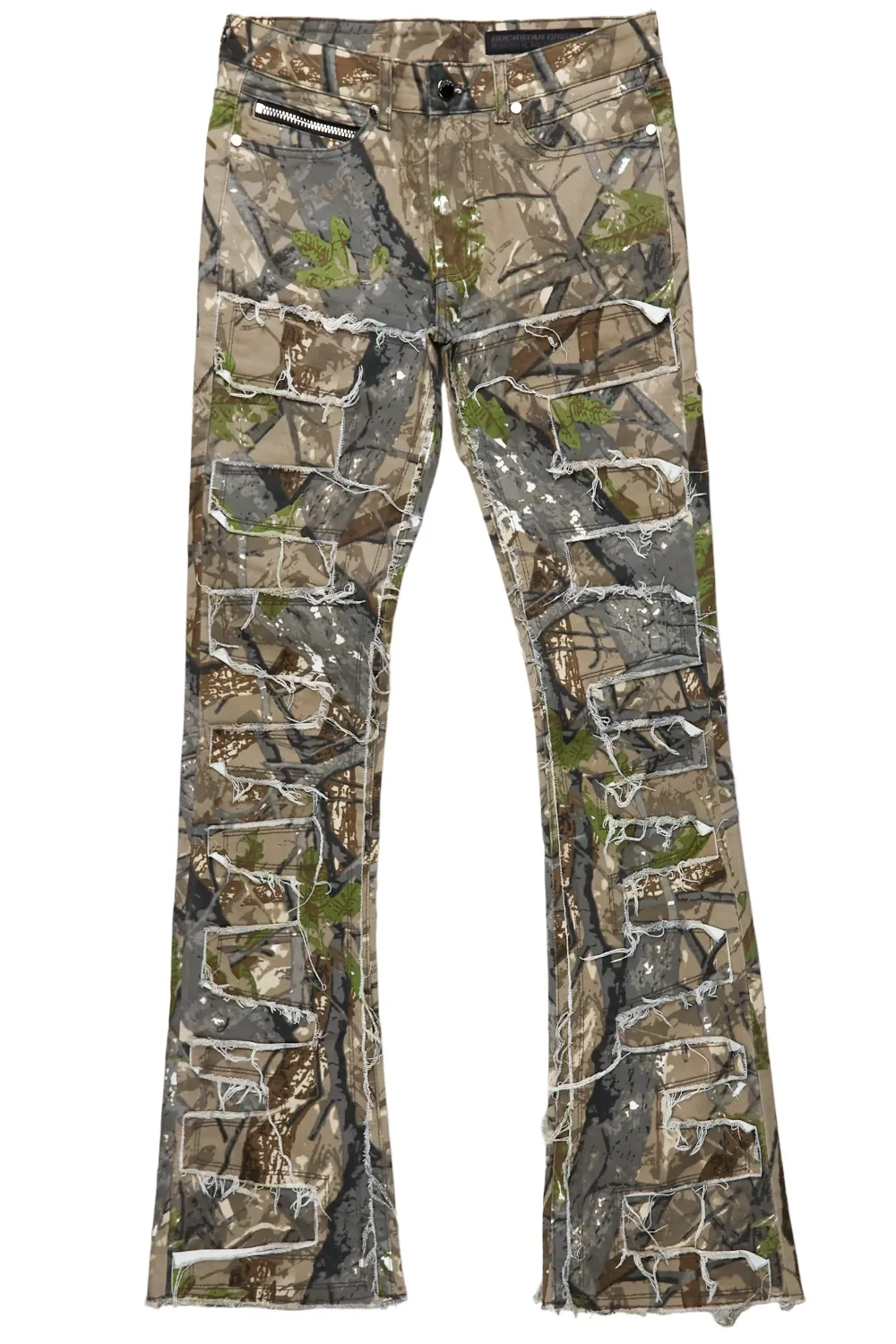 Shake Brown Tree Camo Stacked Flare Jean