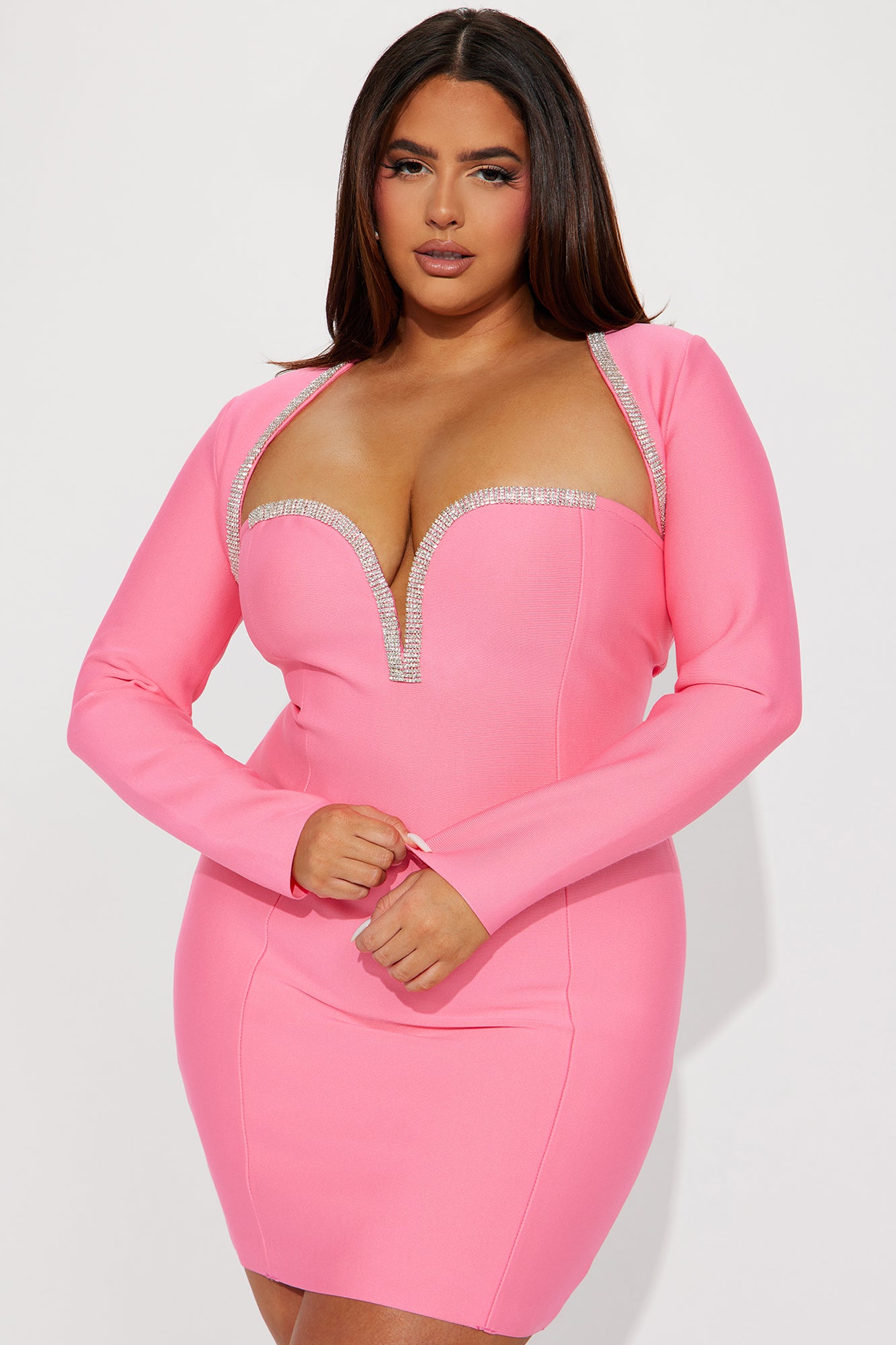 Rachel Embellished Mini Dress - Pink