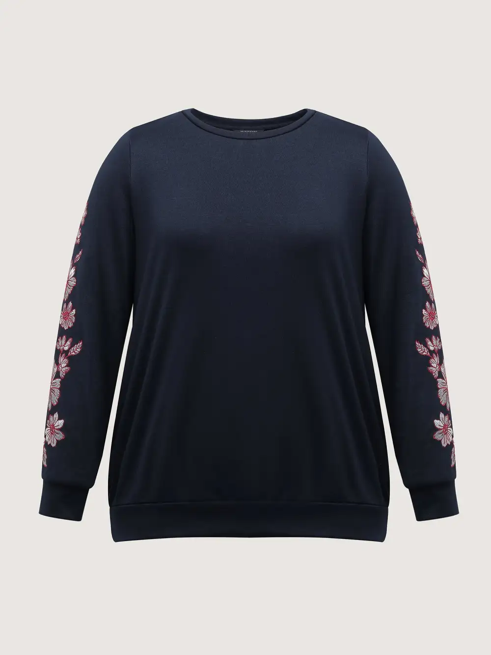 Embroidered Sleeve Relaxed-Fit Sweatshirt