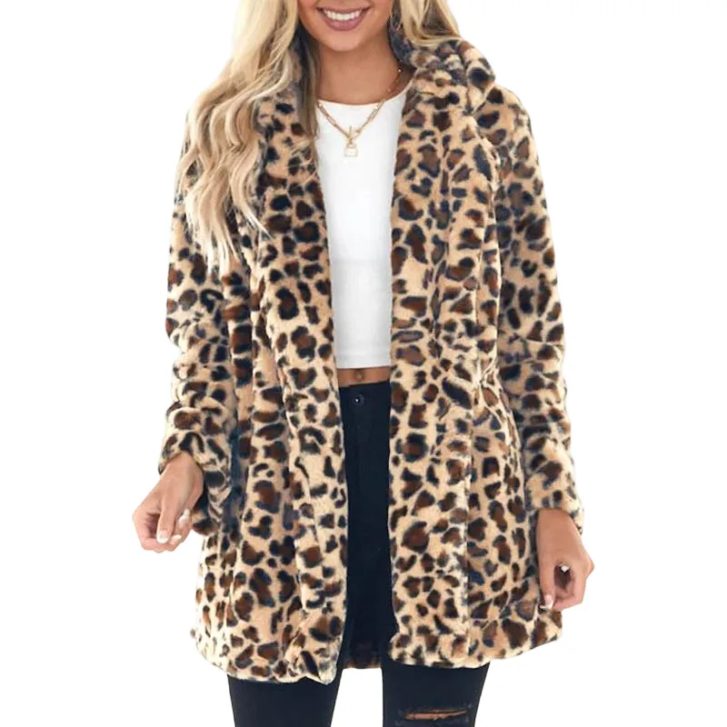 Women's Leopard Faux Fur Coat
