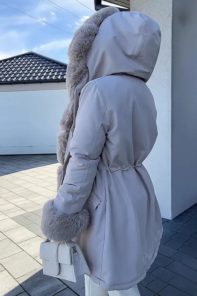 Women's casual down hairy jacket