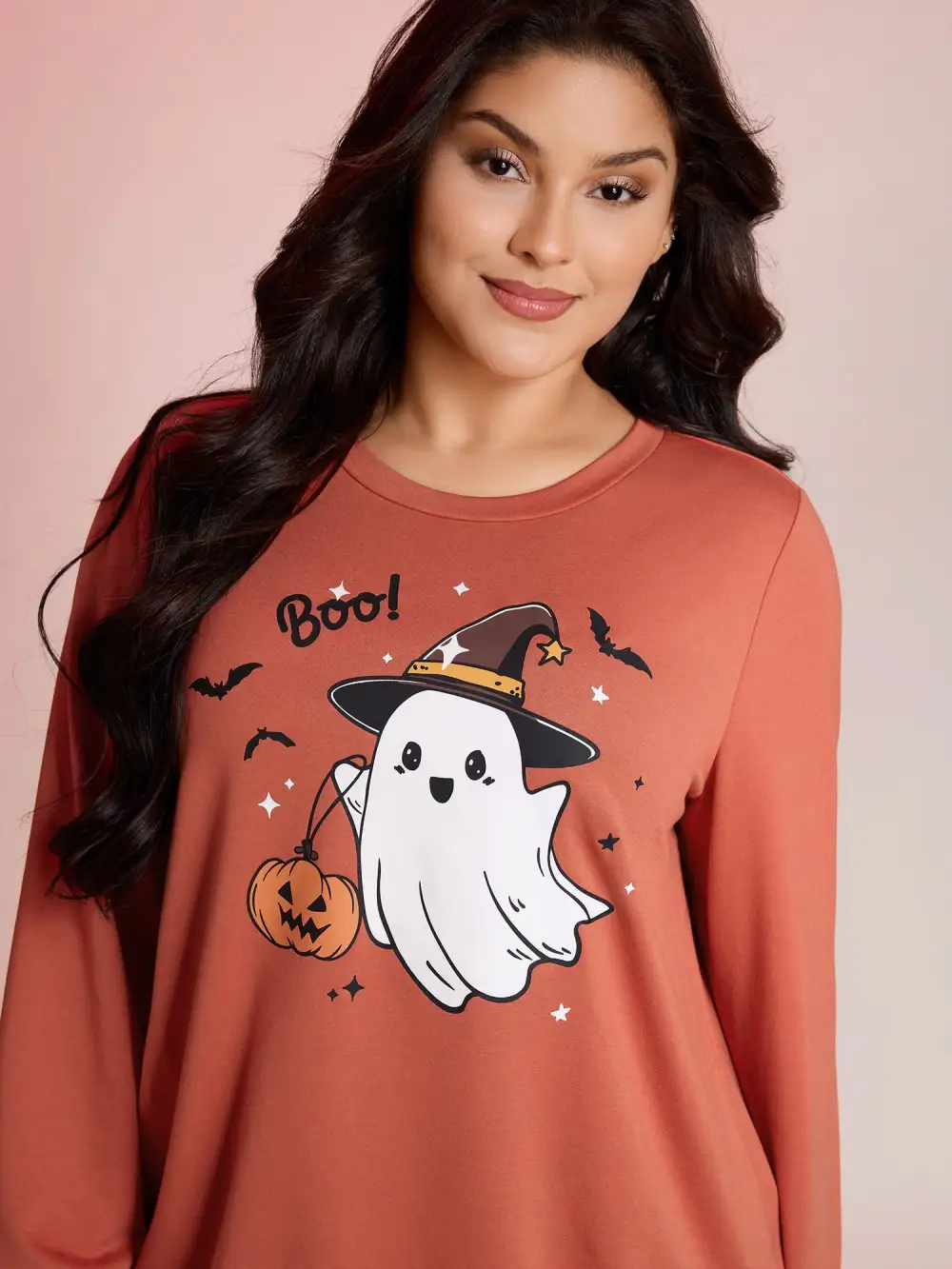 Cozy Hauntings Stretchy Hem Sweatshirt