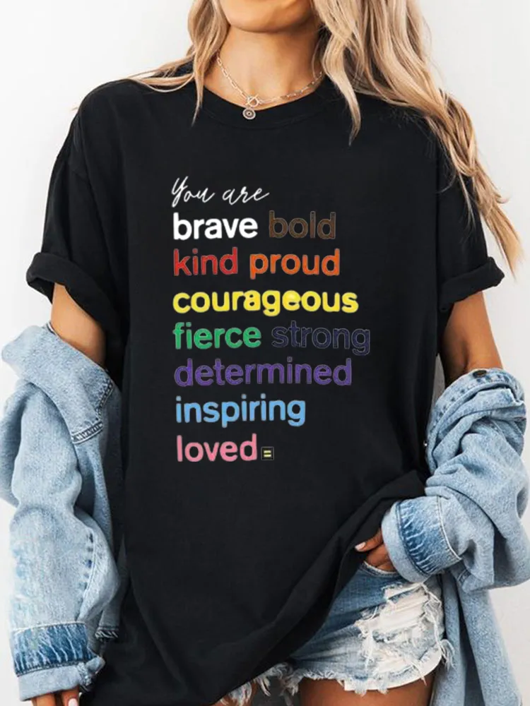 You Are T-Shirt Pure Cotton Round-Neck Short-Sleeved Shirt