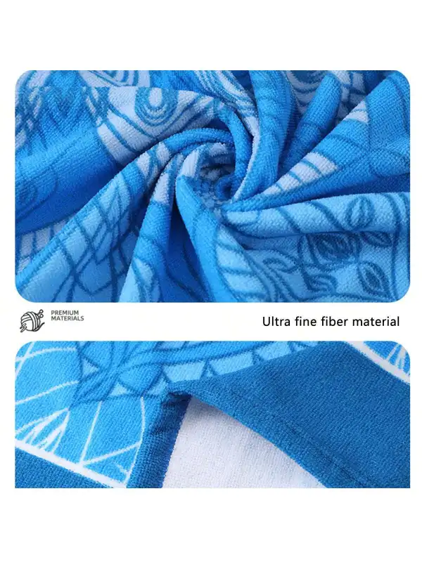 1pc Printed Super Absorbent Quick-Drying Beach Towel/Yoga Towel/Sport Towel, Made Of Microfiber, Size 140*70cm
