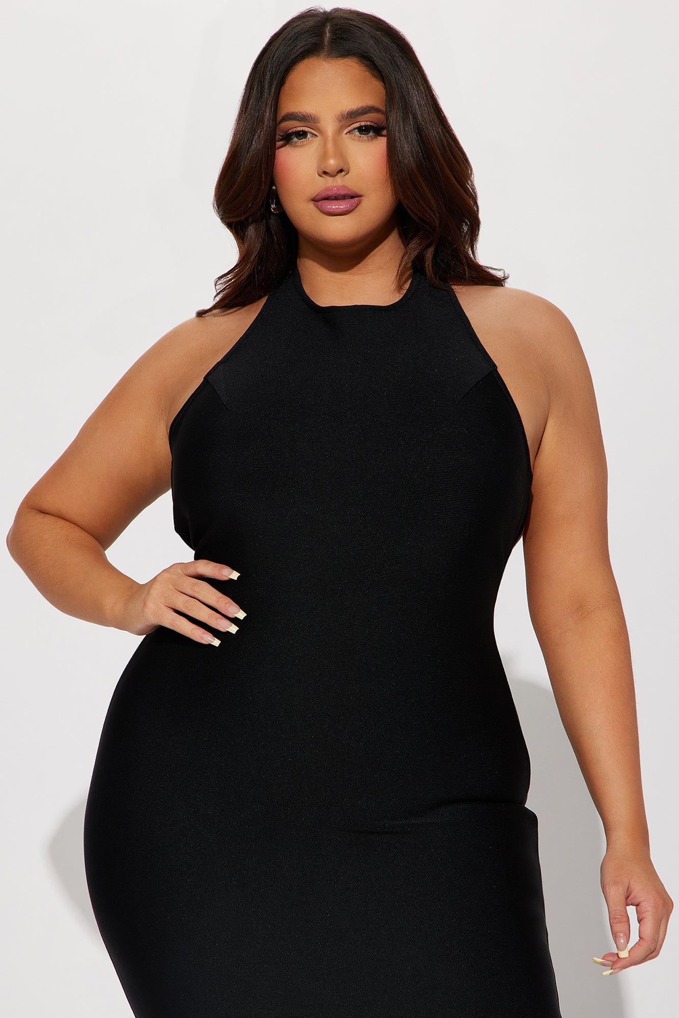 Luna Bandage Midi Dress - Black