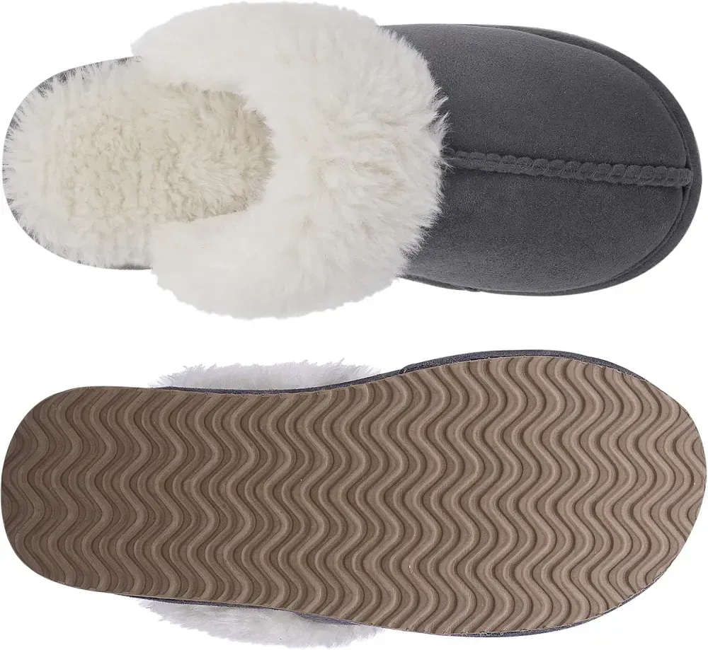 Litfun Women's Fuzzy Memory Foam Slippers Fluffy Winter House Shoes Indoor and Outdoor