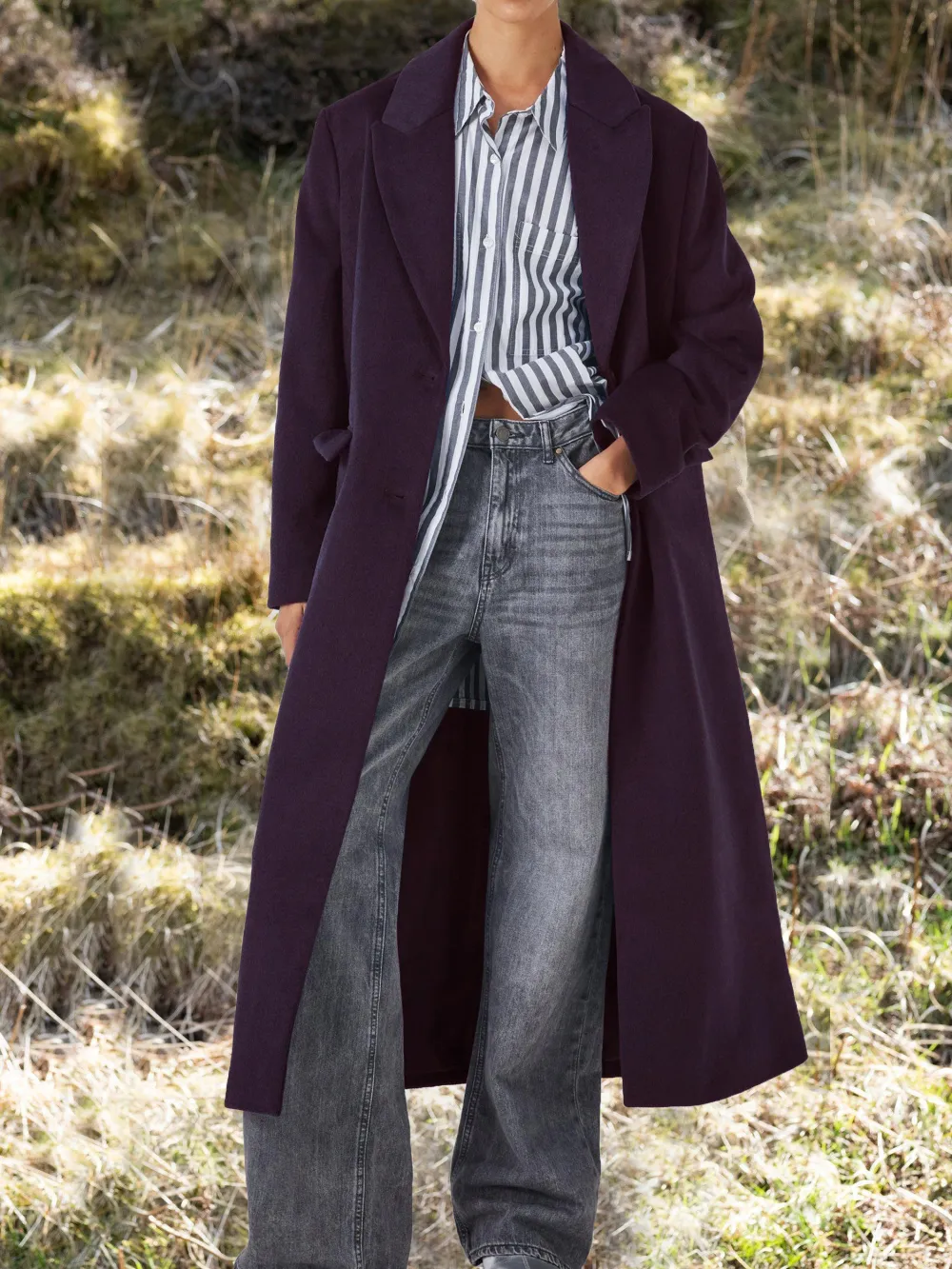 ANYDAY Maxi Top Coat, Navy