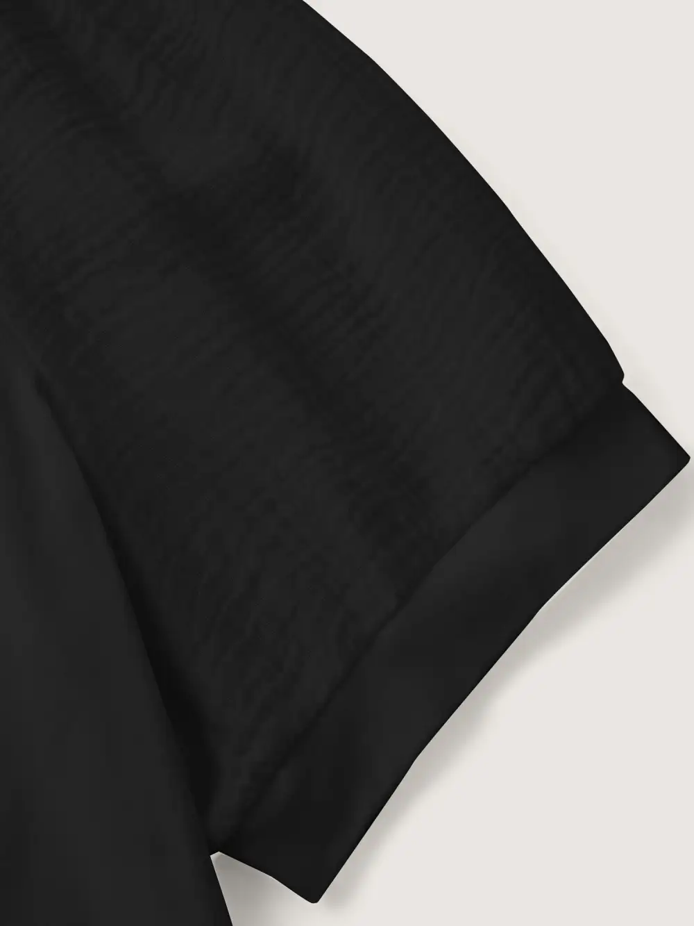 Plain Textured Patchwork Lantern Sleeve T-Shirt