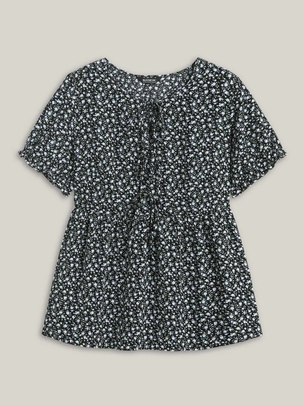 Ditsy Floral Print Bow-Tie Blouse