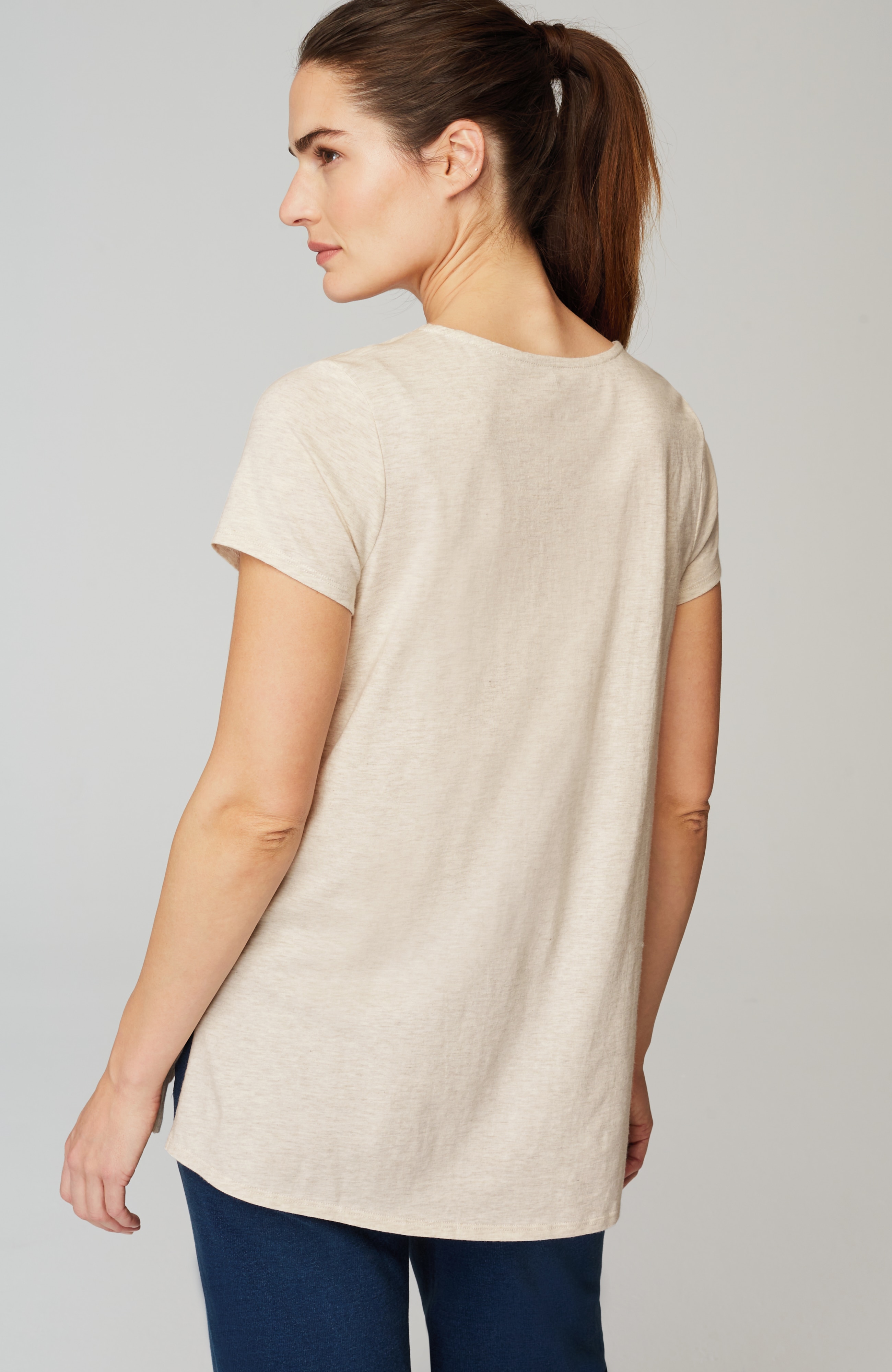 pure jill side-slit elliptical tee