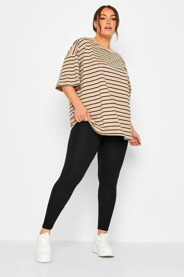 YOURS FOR GOOD 2 PACK Curve Black Cotton Stretch Leggings