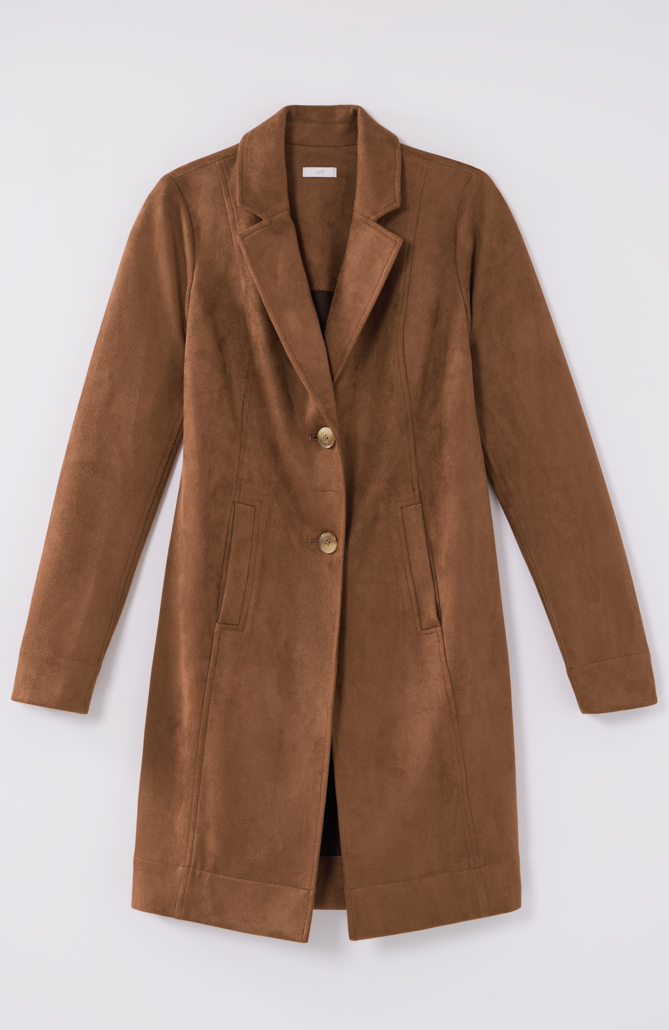 Faux-Suede Duster Jacket