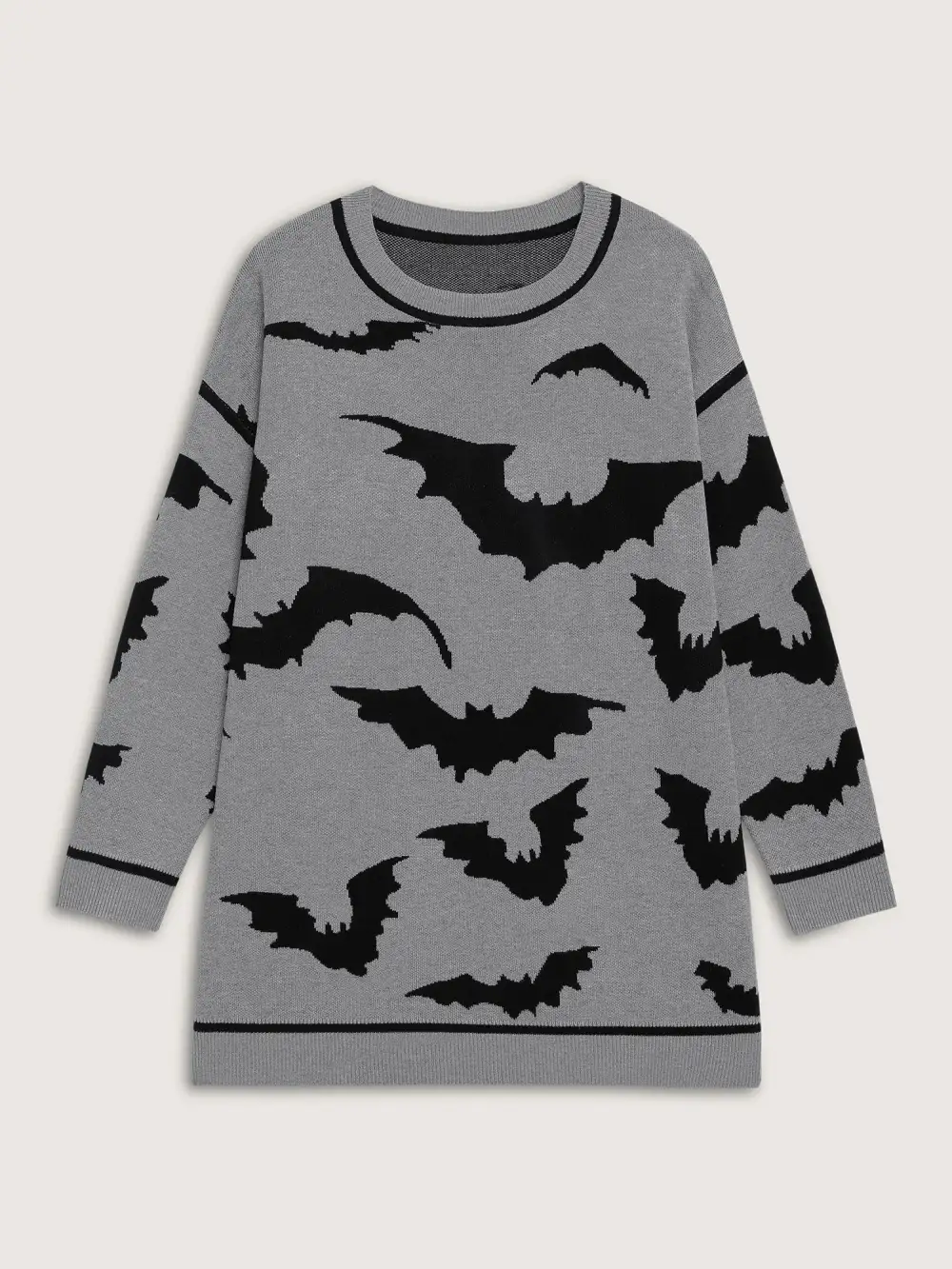 Flying Bats Pattern Crew Neck Pullover