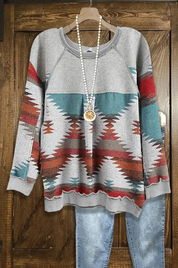 Casual Graphic Print Long Sleeve Sweatshirt