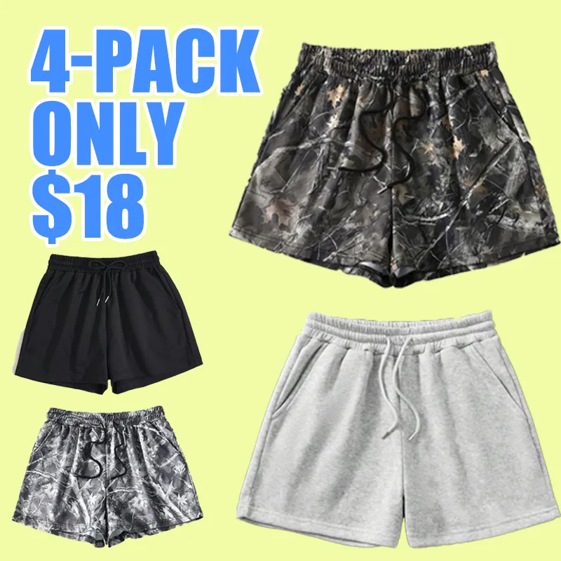 Women's Plain & Camo Print Casual Summer Shorts with Pockets