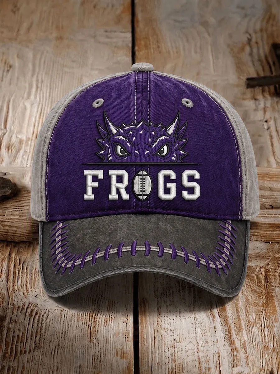 Unisex Rugby Print Washed Duckbill Cap