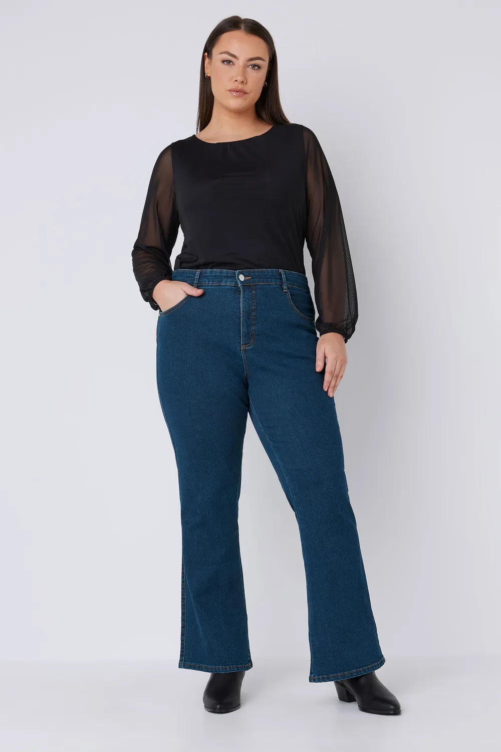EVANS Curve Fit Black Bootcut Jeans