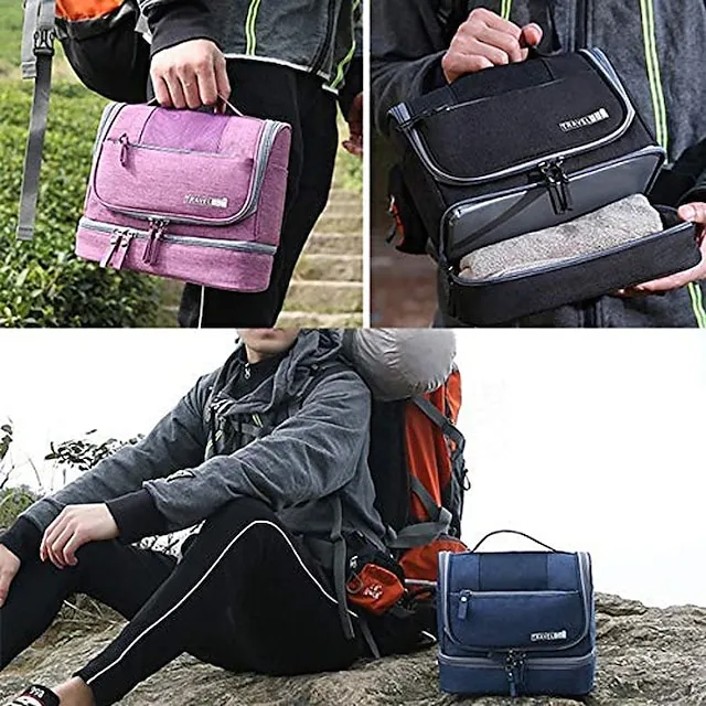 Makeup Bag Women Bags Men Large Waterproof Nylon Travel Cosmetic Bag Organizer Case Necessary Dry And Wet Separation Bag Wash