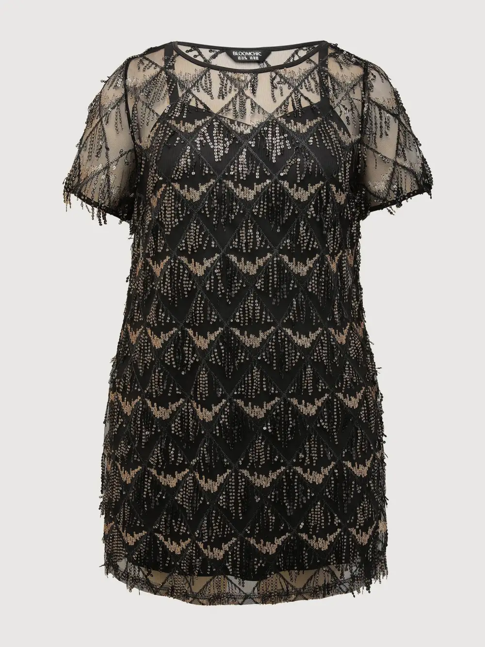 Two-Piece Fringe Sequin Mini Dress