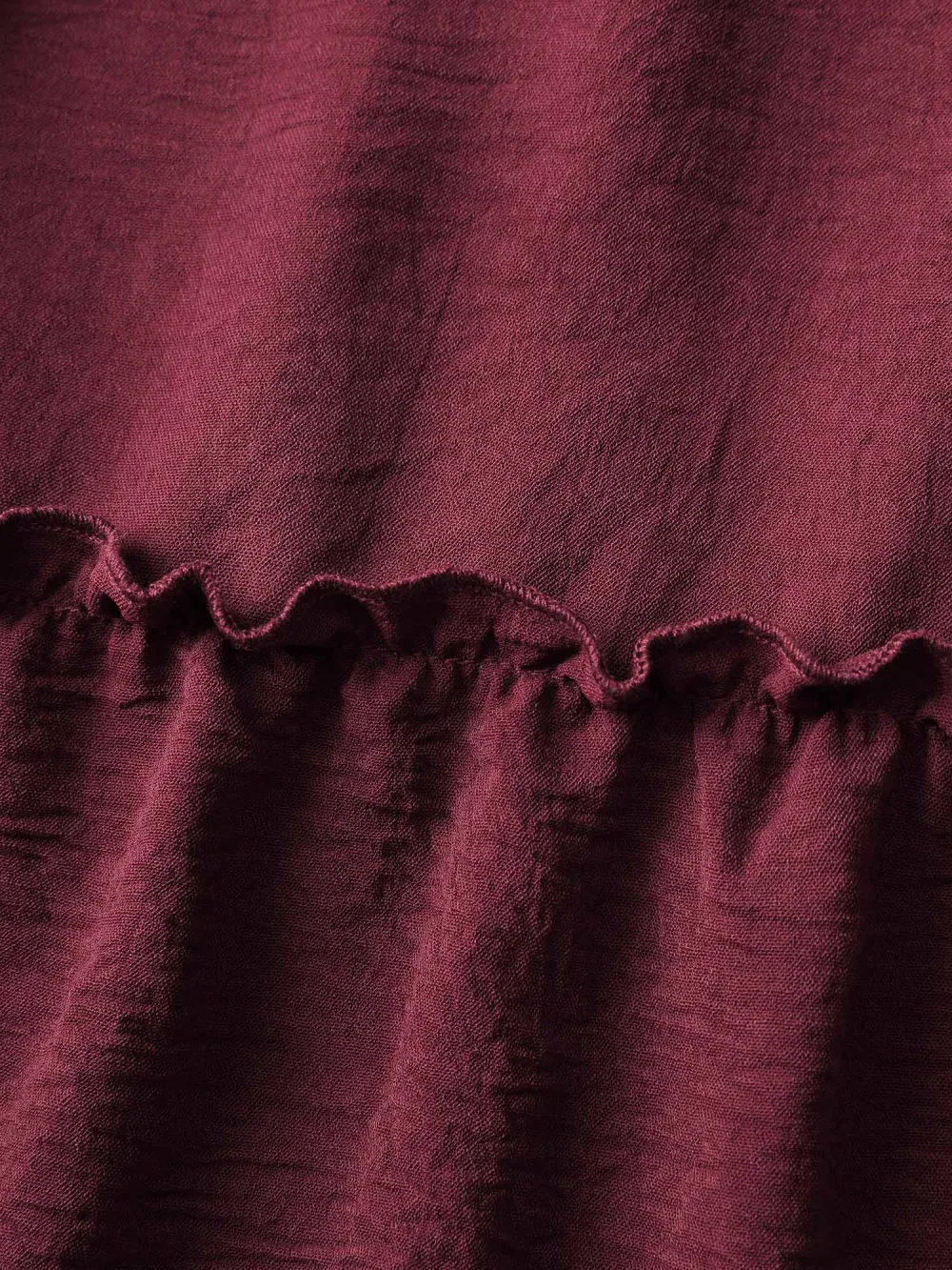 Shirred Bodice Ruffled Tiered Maxi Dress