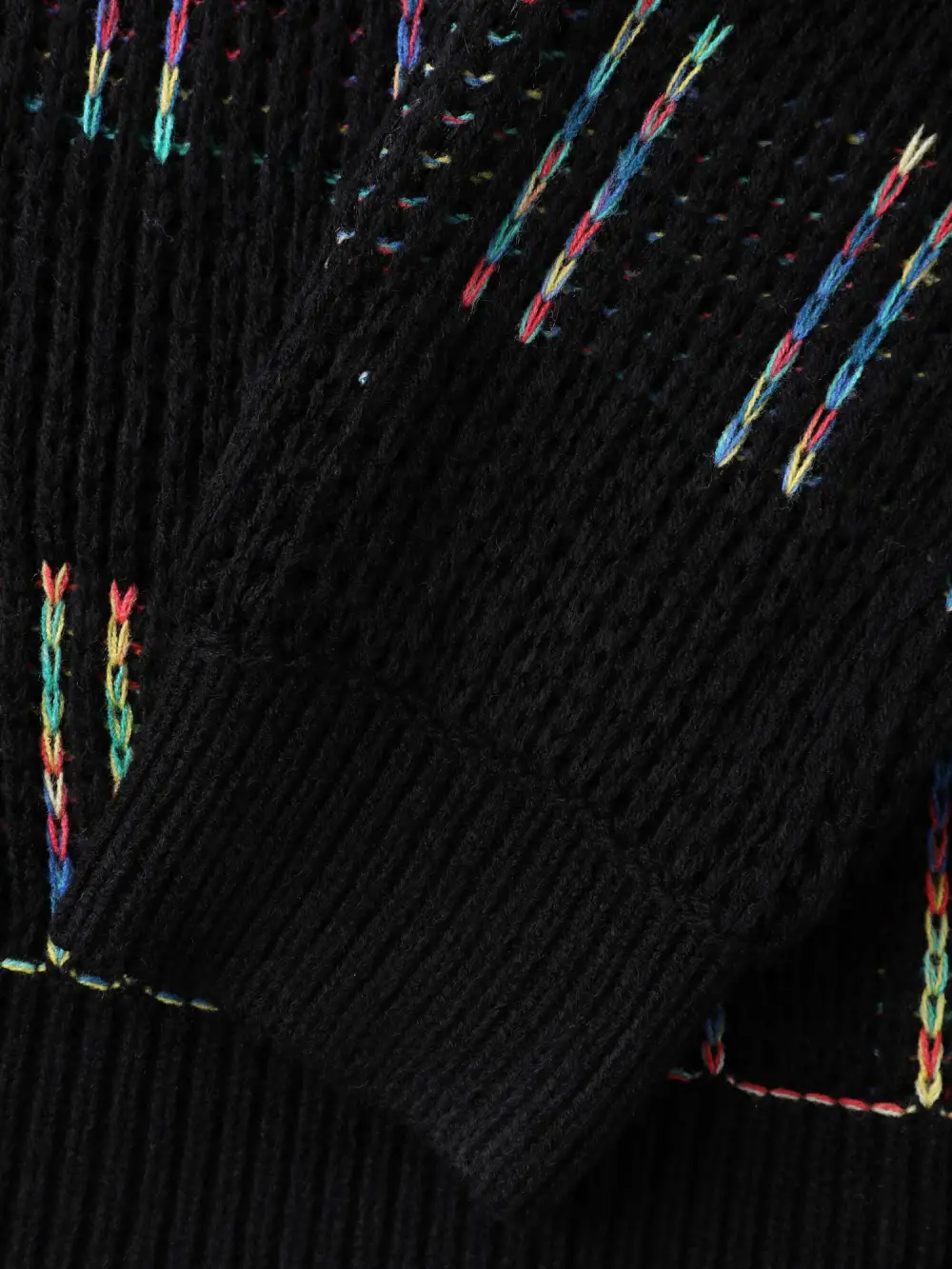 Striped Textured Gradual Color Change Pullover