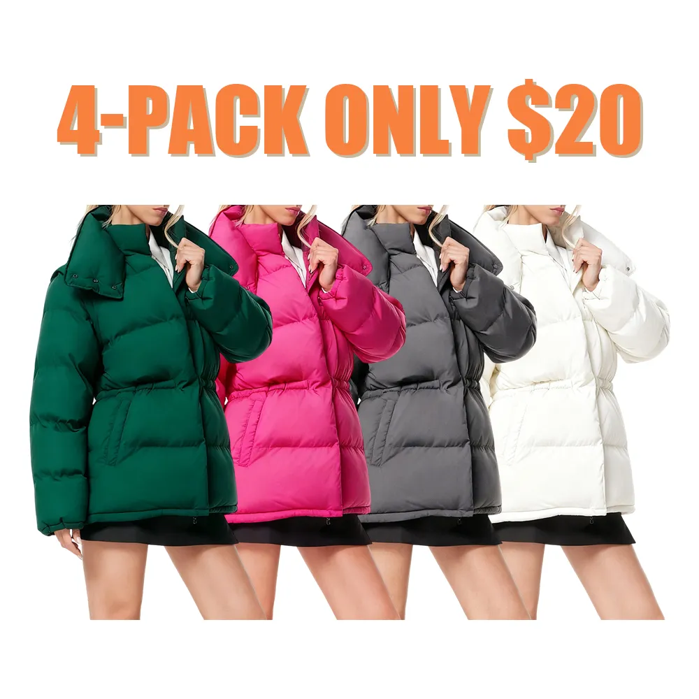 Down jacket with adjustable sleeves and collar for multiple wearing options