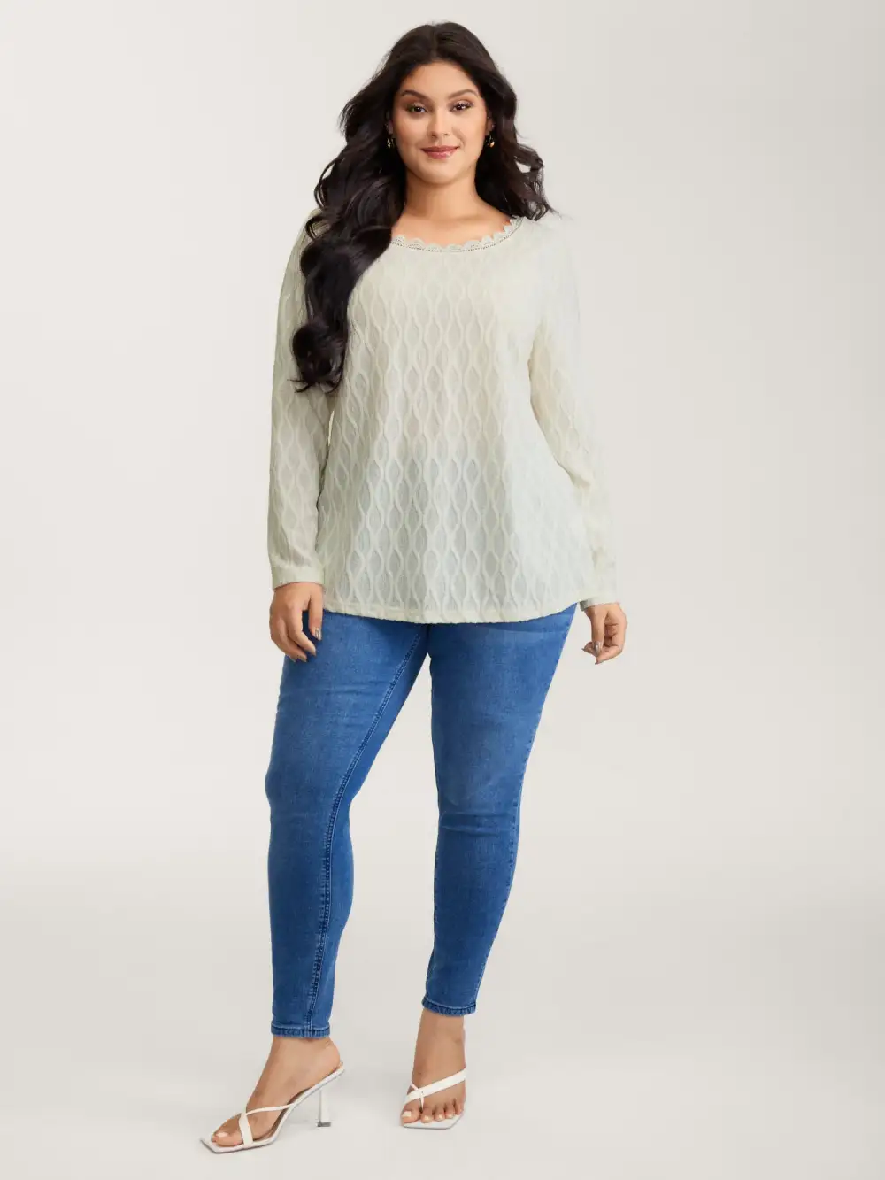 Stretchy Textured Back Bowknot Cut-Out Top