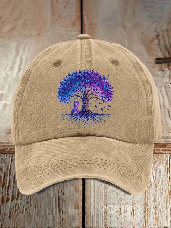 Alzheimer'S Awareness Forget Me Not Print Baseball Cap
