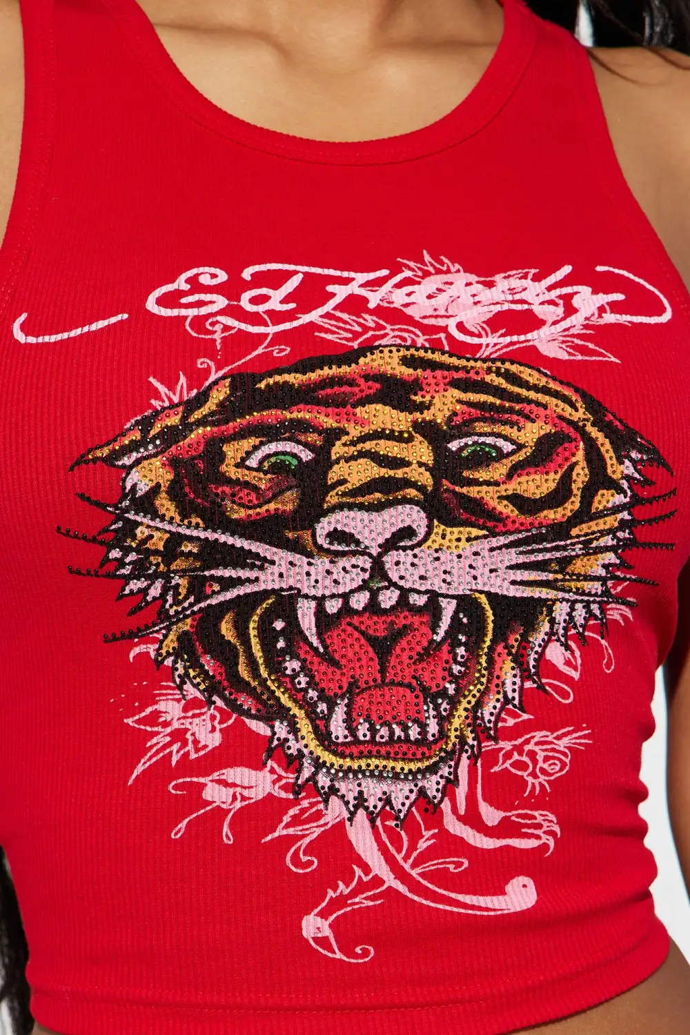 Ed Hardy Tiger Tank Top - Red
