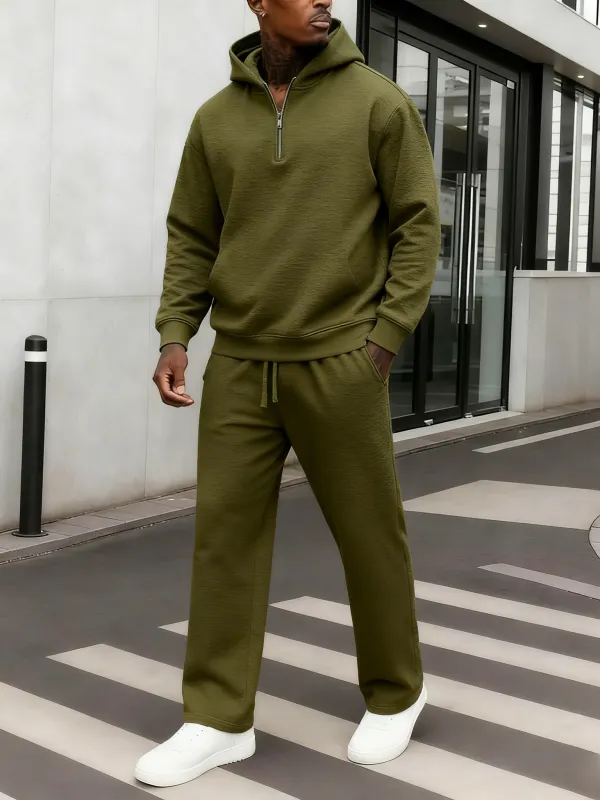 Men's Solid Color Two-Piece Sportswear