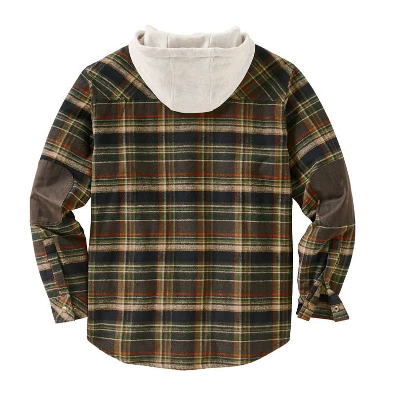 Plaid Texture And Fleece Chunky Hooded Jacket
