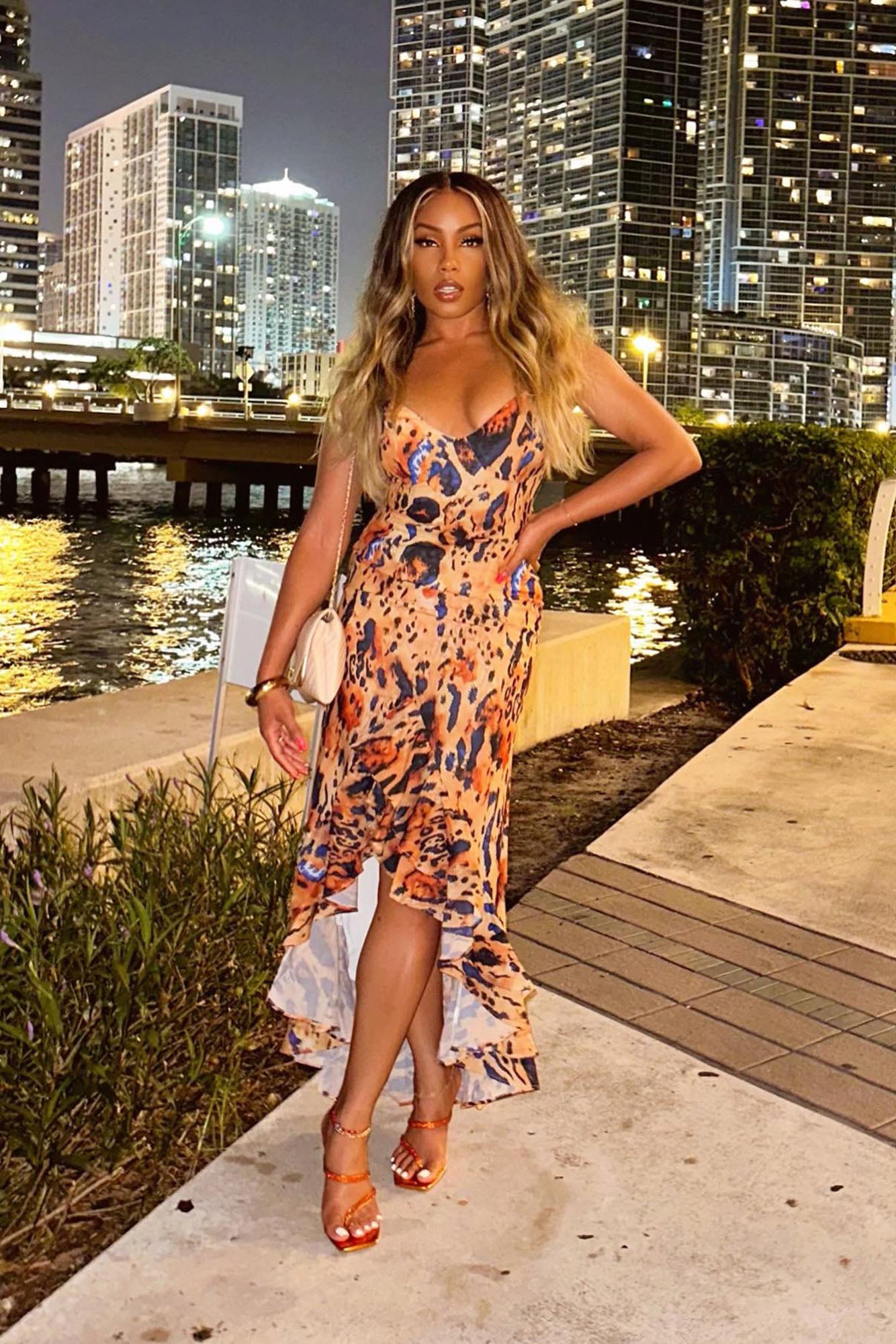 Fernanda Leopard Ruffle Maxi Dress - Multi Color