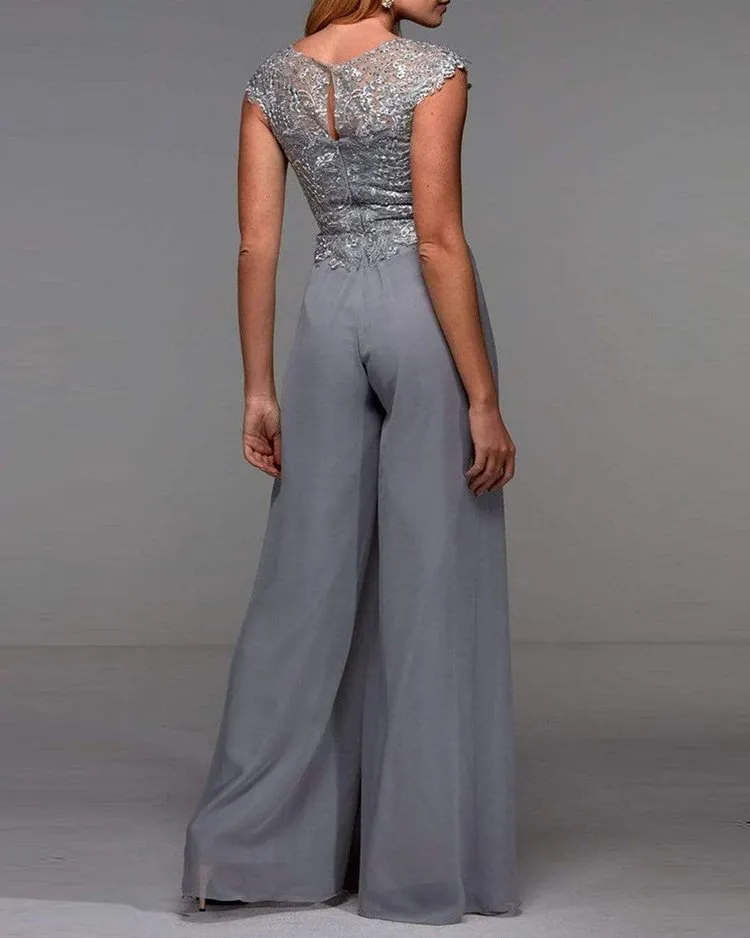 CHIFFON LACE JUMPSUIT MOTHER OF THE BRIDE