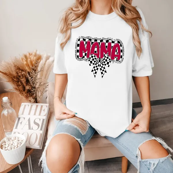 Motherhood Is Kingdom Work-Proverbs 31:25-27 Printed Round Neck Short Sleeve T-Shirt