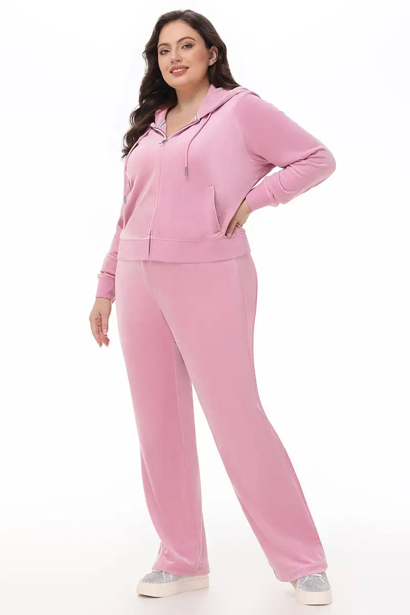 Plus-Size OG Big Bling Velour Track Pants