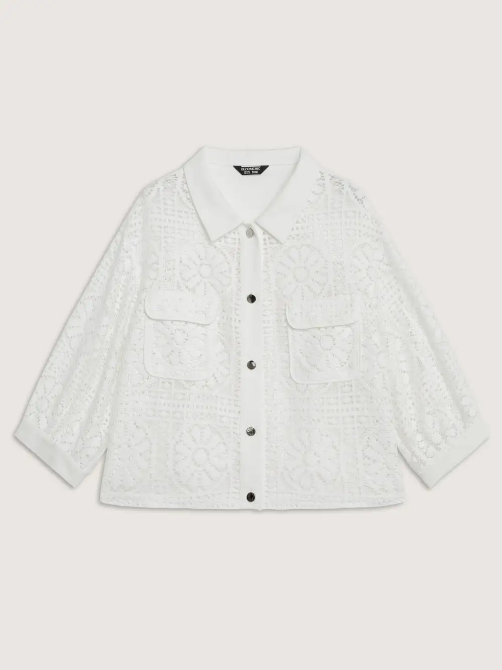 Cut-Out Lace Relaxed-Fit Jacket