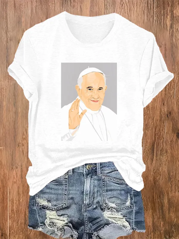 Women's Thank You PF Print Short Sleeve Round Neck Cotton T-Shirt