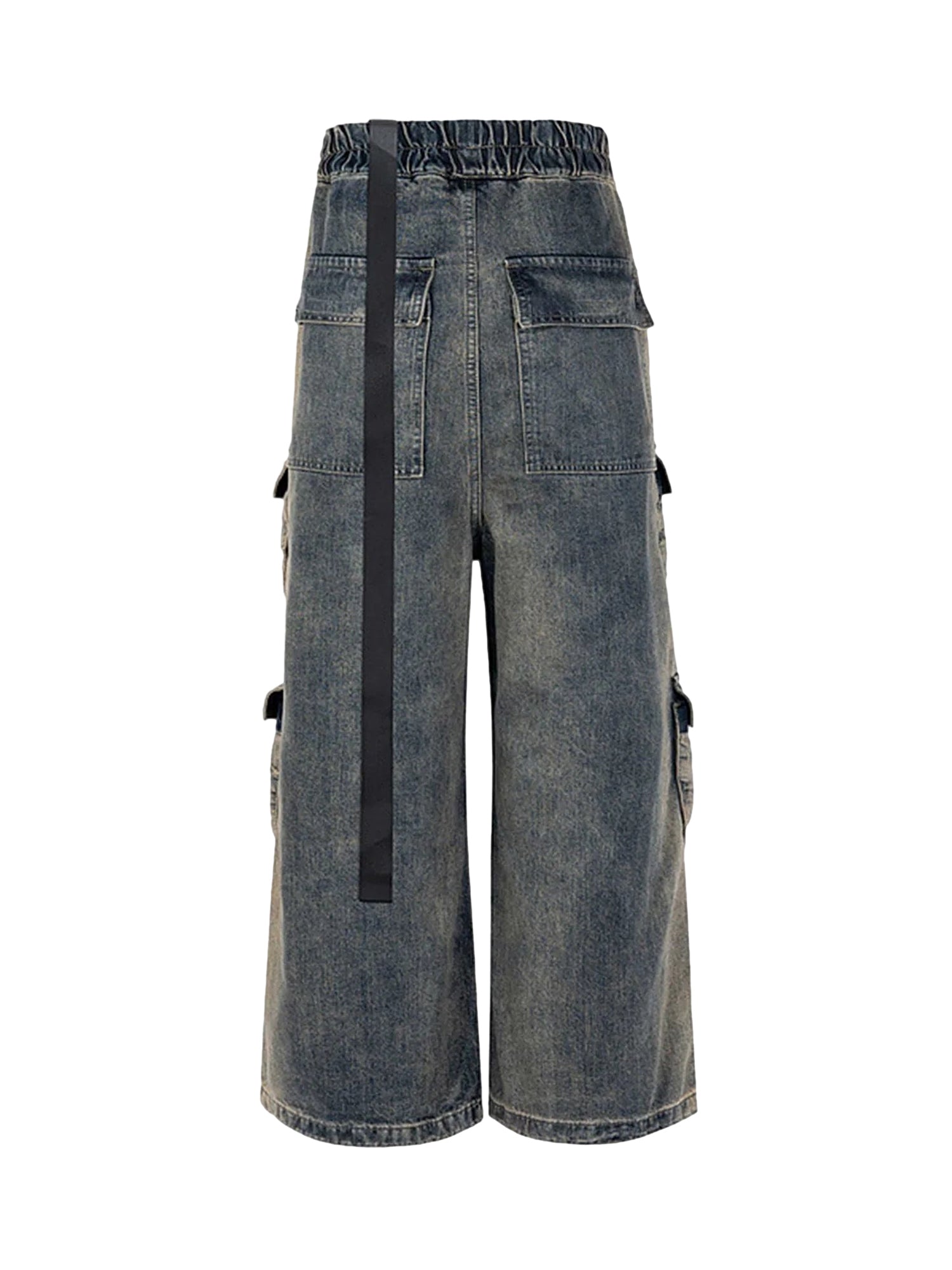Wide Leg Multi-Pocket Straight Leg Loose Jeans - 1666