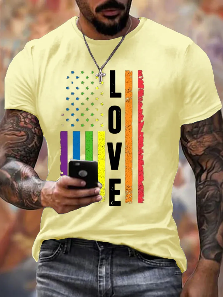 Gay Pride Gifts Men Women LGBT Rainbow Flag Gay Love T Shirt