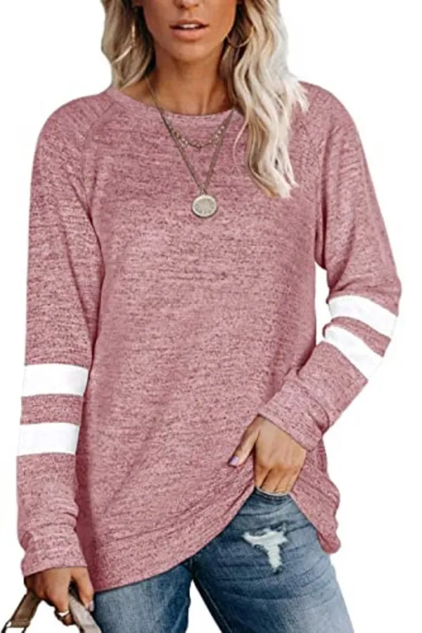 Casual Striped Crew Neck Top