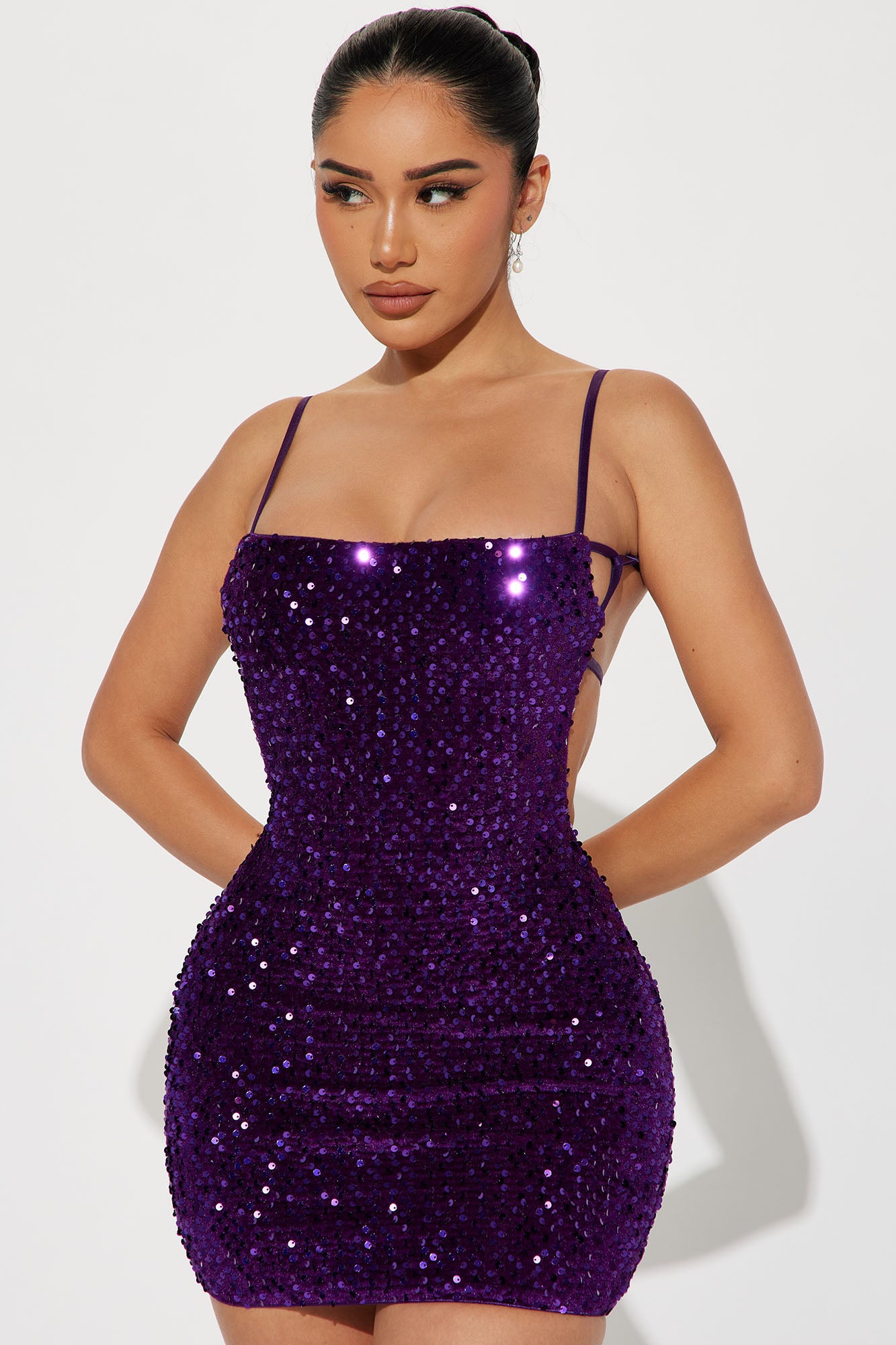 Kelly Sequin Mini Dress - Purple