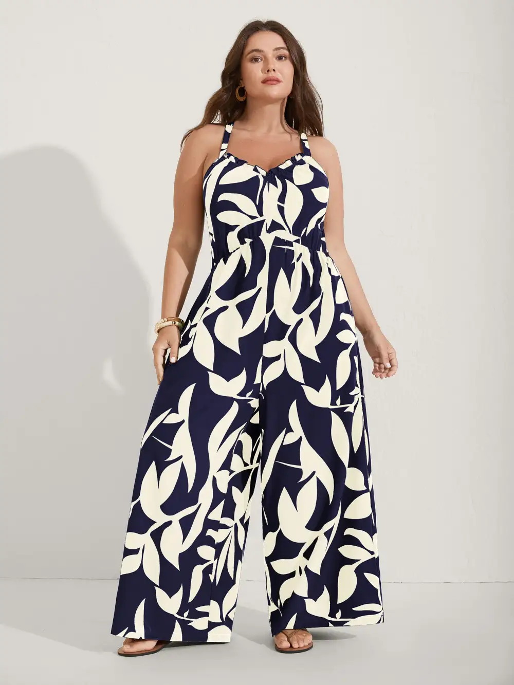 Silhouette Floral Print Sweetheart Jumpsuit