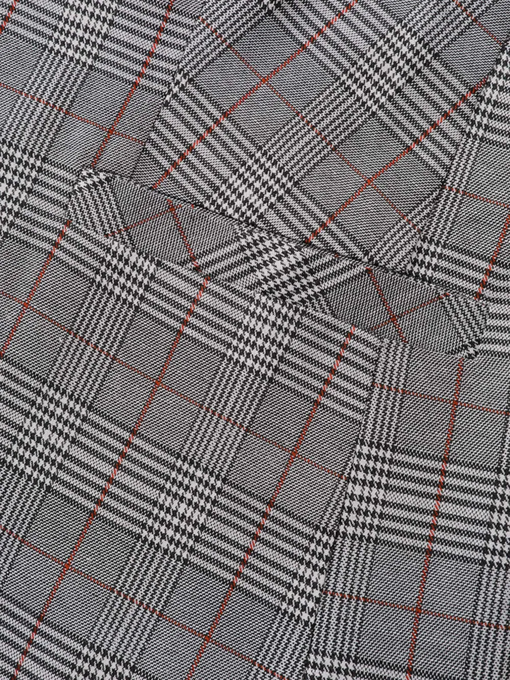 Houndstooth Button Front Pockets Blazer