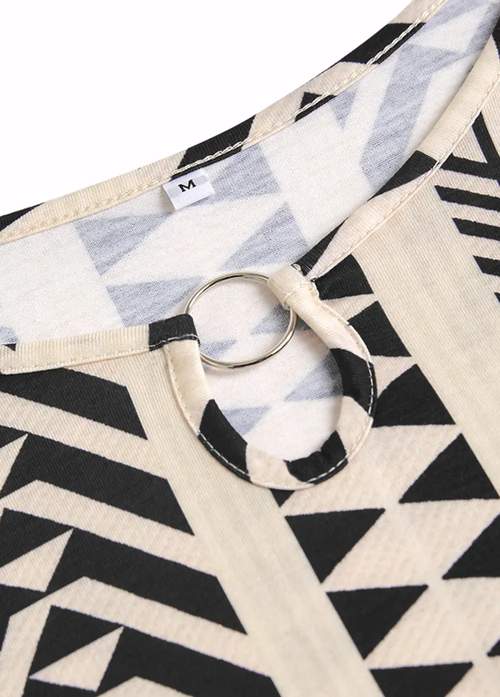 Light Camel Circular Ring Striped A Line Sleeveless Dress