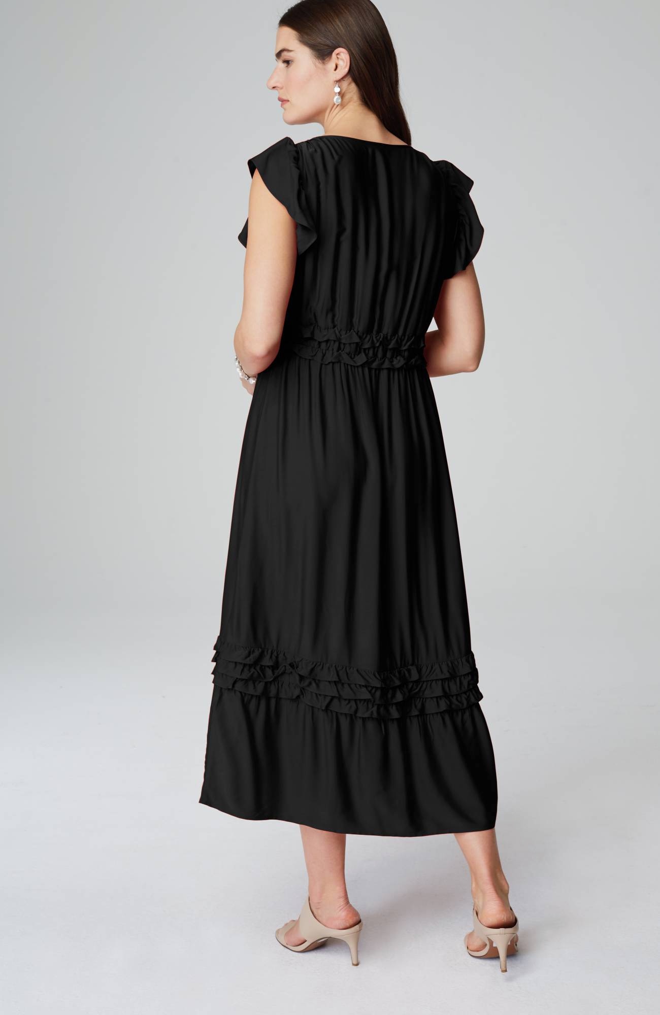 Elevated Ruffle-Trimmed Midi Dress
