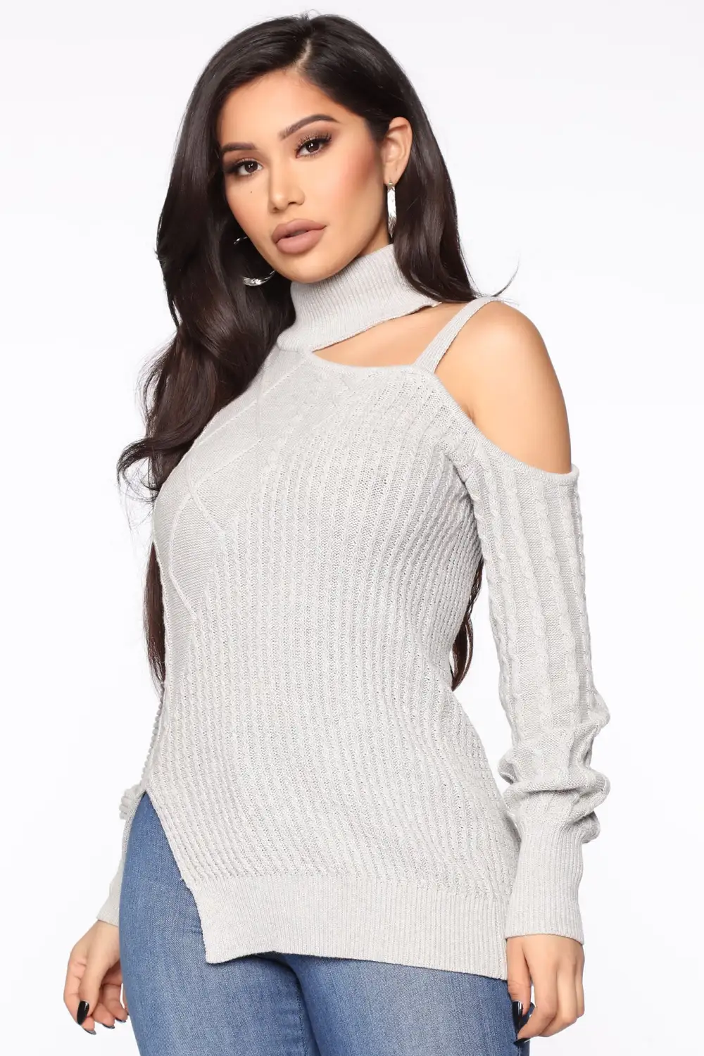 Keeping Me Away From The Cold Sweater - Grey
