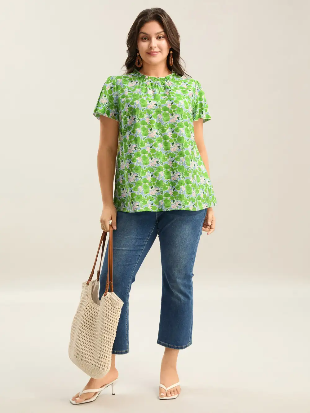 In Full Bloom Mock Neck Shirt