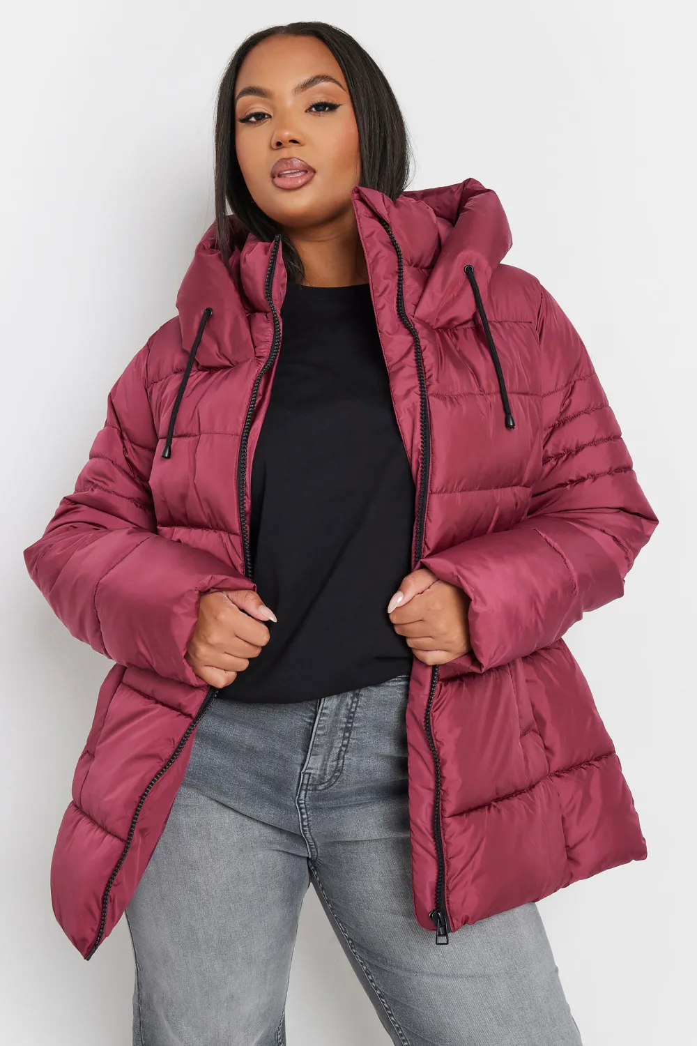 YOURS Curve Ivory White Sporty Puffer Coat