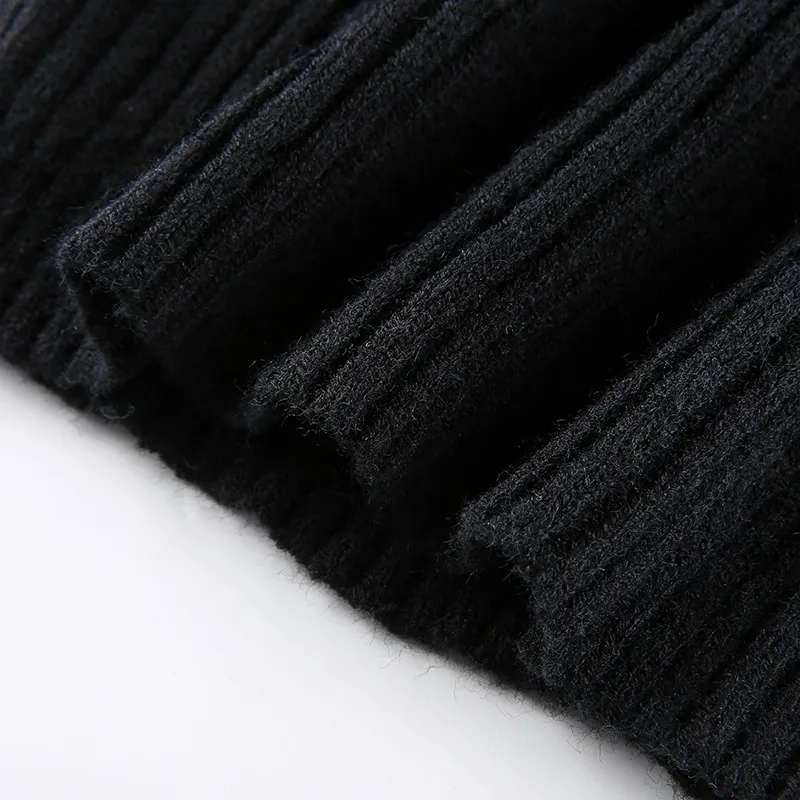 Plain Knit Top With Square Collar And Bubble Sleeves
